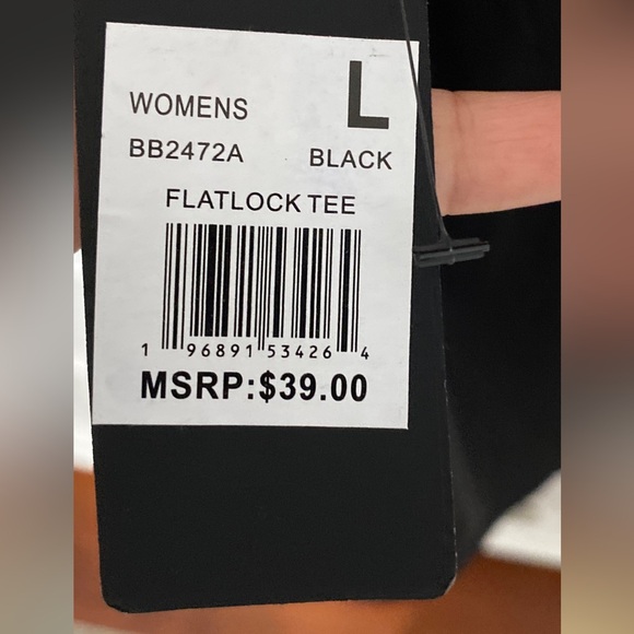 NWT BEBE SPORT Women’s FLATLOCK TEE With Rose Logo Short Sleeve - Picture 3 of 5